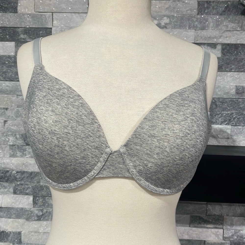 PINK by VICTORIA'S SECRET Underwire Grey/Pink Push Up Bra Women's Size 34DD